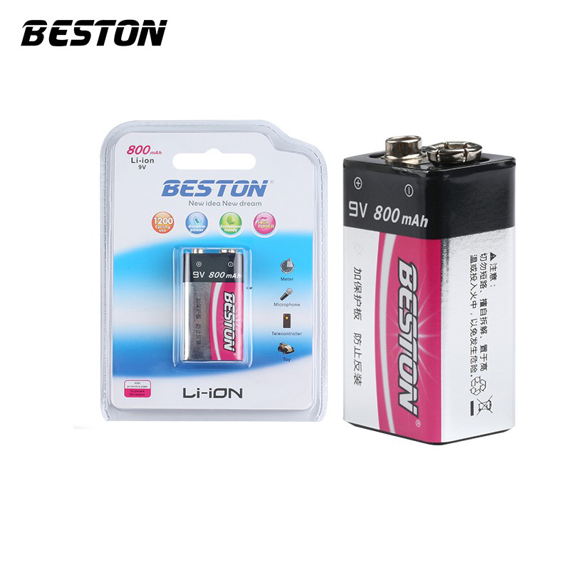 Pin sạc Lithium 9V 800mAh Boston - Pin micro đồng hồ đo điện máy nghe nhạc đèn pin...