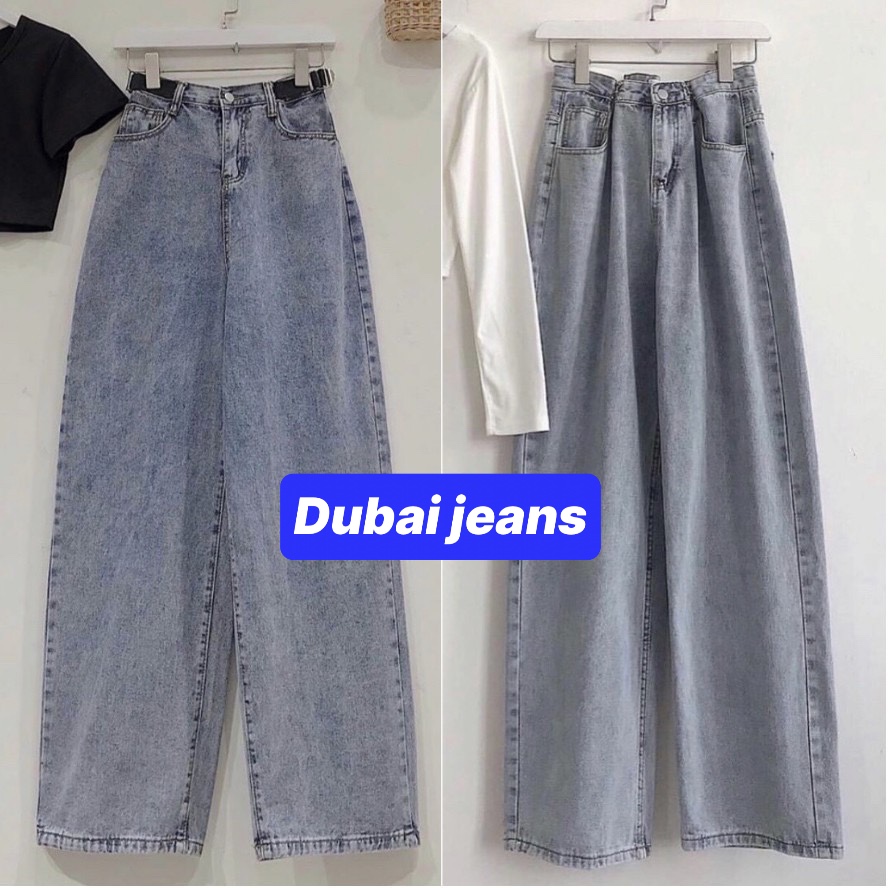  QUẦN BAGGY JEAN NỮ XANH ĐEN XÁM CHẤT BÒ ỐNG SUÔNG RỘNG DÀI LƯNG CAO NÂNG MÔNG NHẬT BẢN HOT TREND 2023 CAO CẤP - DUBAI FASHION 