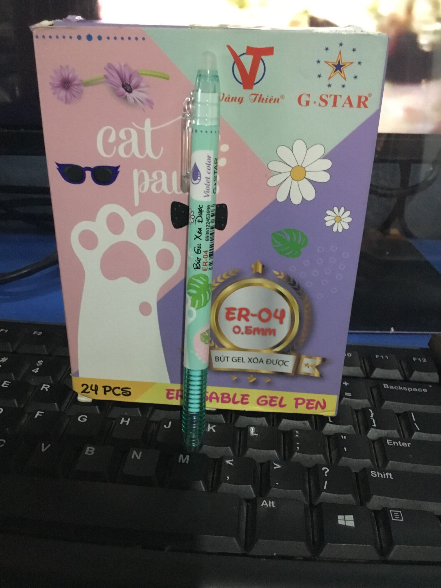 Combo 10 bút gel xoá được gstar er-04 màu tím - mực đẹp- không đứt mực