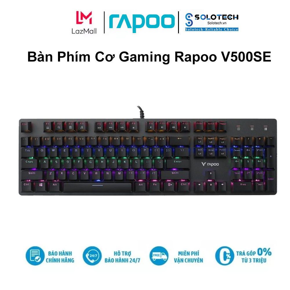 Bàn Phím Cơ Gaming Rapoo V500SE Blue Switch - Hàng Chính Hãng