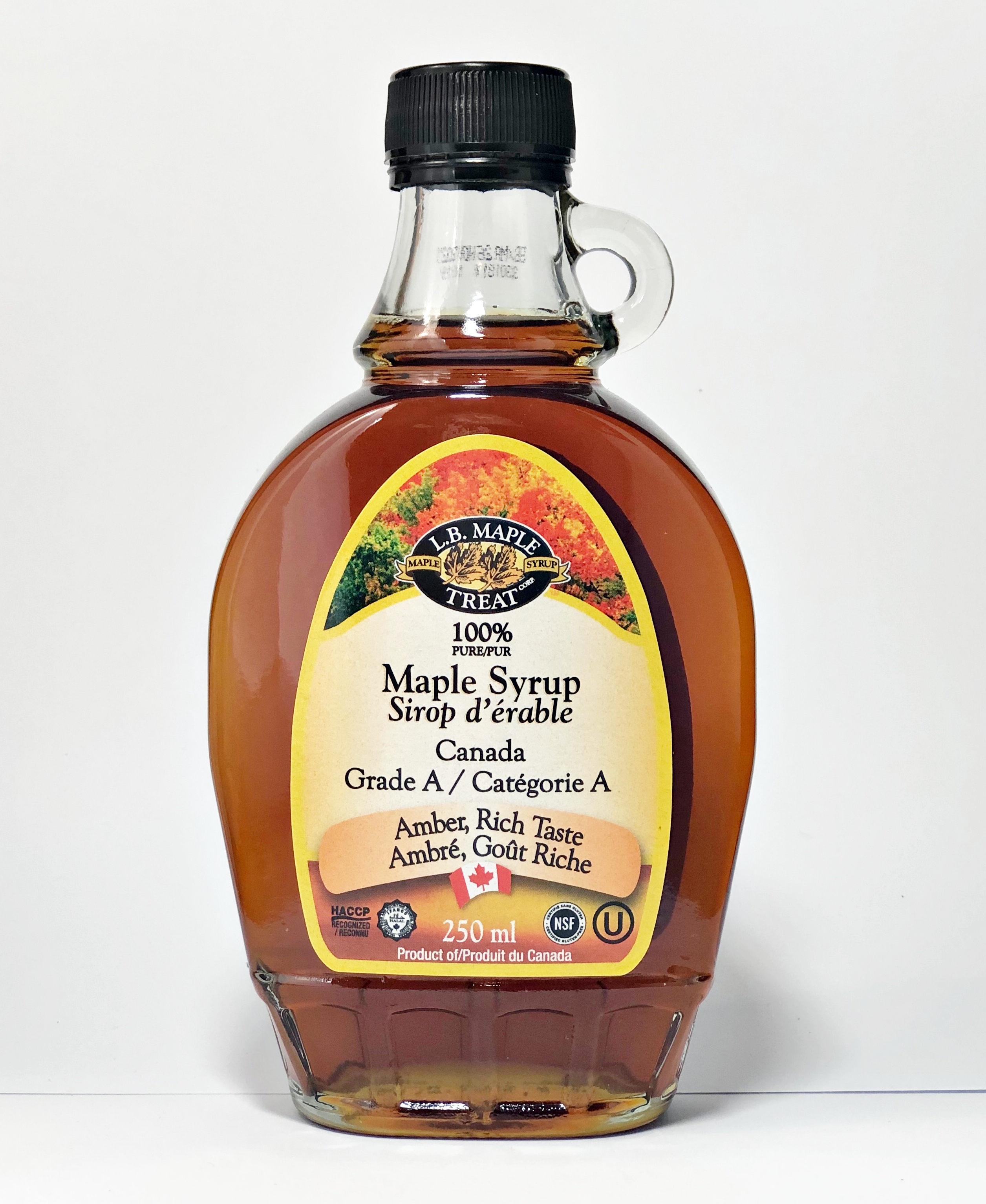 Siro lá phong Loại A Canada - 100% Pure Maple Syrup Amber, Rich Taste 250ml Glass Bottle