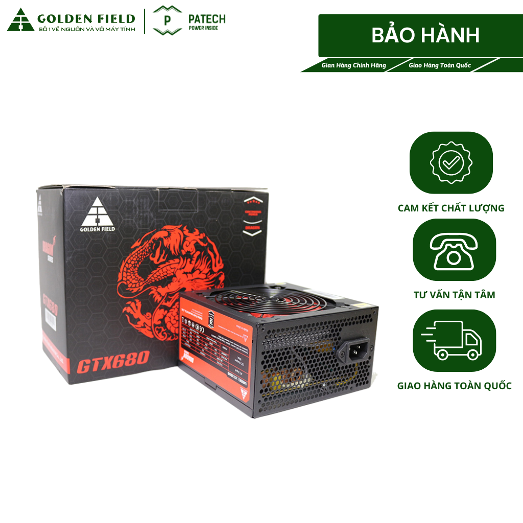 Nguồn Máy Tính Golden Field Dragon GTX680, 600W |Patech Electronics Giá 1,055,000 Đồng*Miễn phí vận chuyển