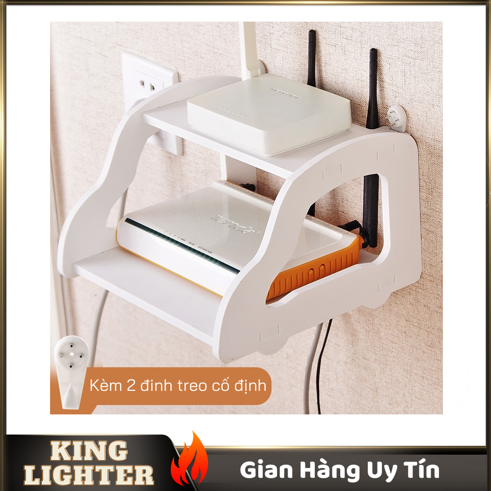 [HCM]Kệ Treo Gắn Tường Đựng Modem Wifi Box TV Thời Trang Tiện Lợi (Màu Trắng)
