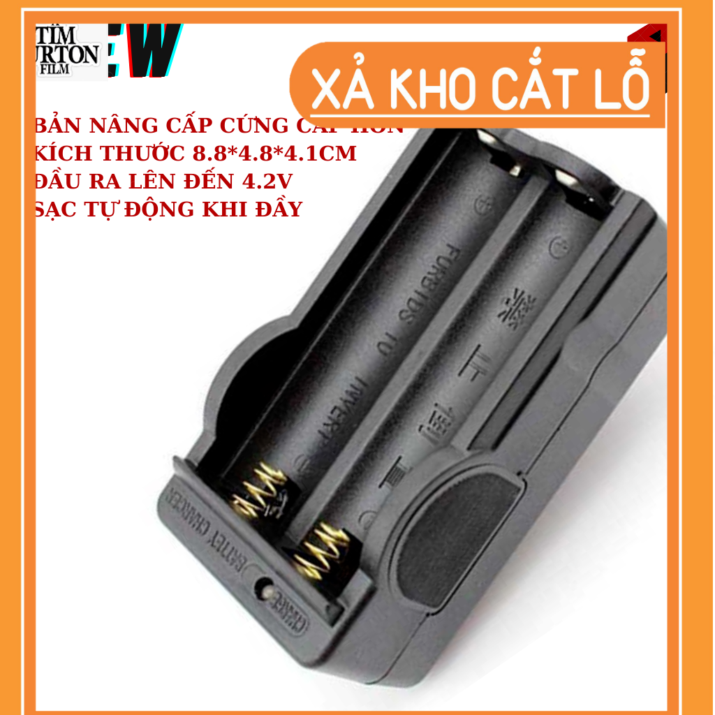 Loại tốt bộ sạc đôi + 2 pin 4200mah, chuyên sạc pin 18650, dùng cho pin sạc ultra fire 3.7v~4.2v - sạc pin các loại 18650 / 6800 / 4200 / aa / aaa, đèn pin, quạt mini. jummy