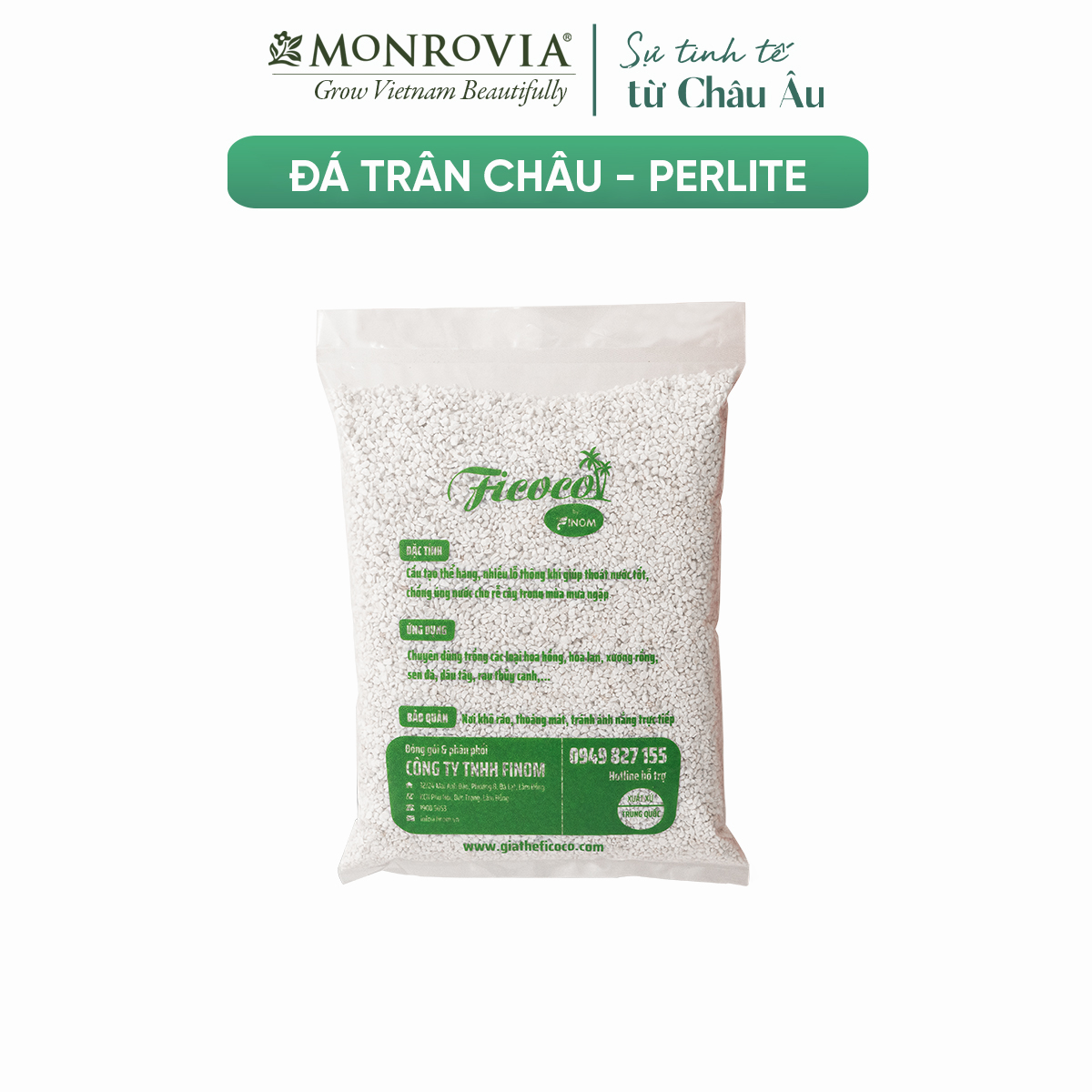 Đá perlite, giá thể giàu khoáng chất, trồng hồng, sen đá, tăng độ tươi xốp, thoát nước tốt, túi 600g