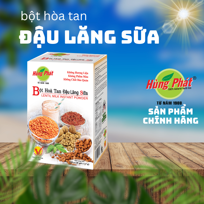 Bột hòa tan đậu lăng sữa - trà hùng phát