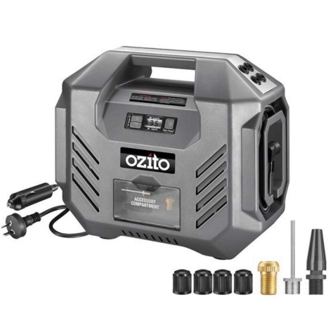 Máy nén khí không bình chứa 12v hiệu ozito dpi-5000 mới 100%