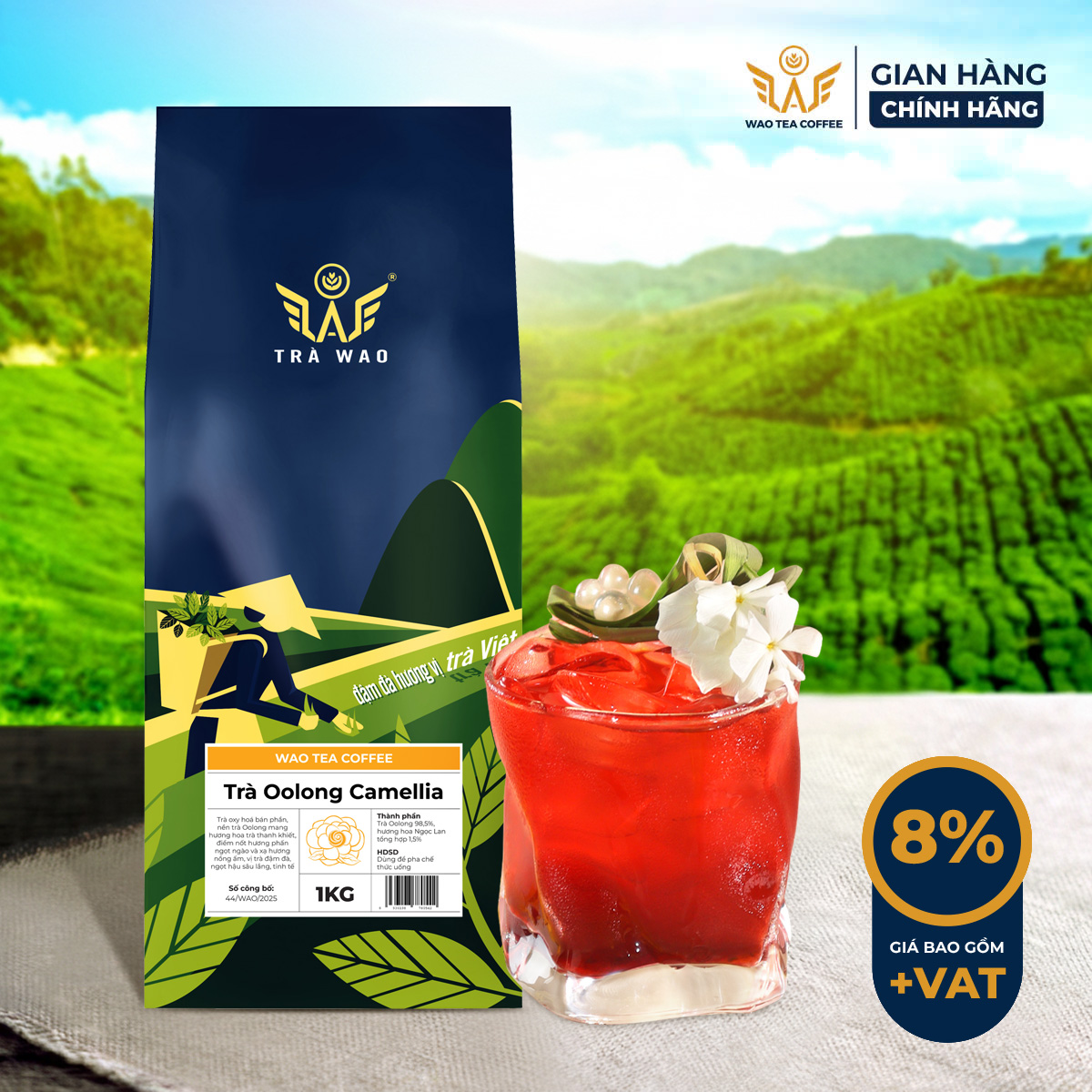 [MỚI] Trà Oolong Camellia WAO (1Kg) – Dùng Trong Pha Chế (Trà Sữa, Trà Trái Cây) Vị Trà Đậm Đà, Hậu Ngọt Tự Nhiên