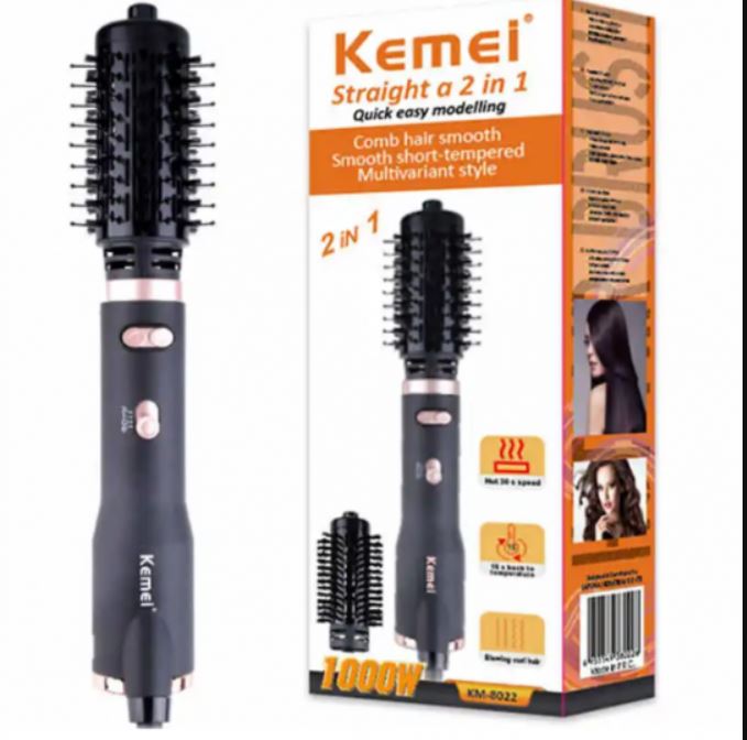 Lược điện sấy xoay 360 độ 2 đầu kemei km-8022. lược điện sấy xoay 360 độ, uốn xoăn, cụp đuôi sấy khô kemei km 8022.