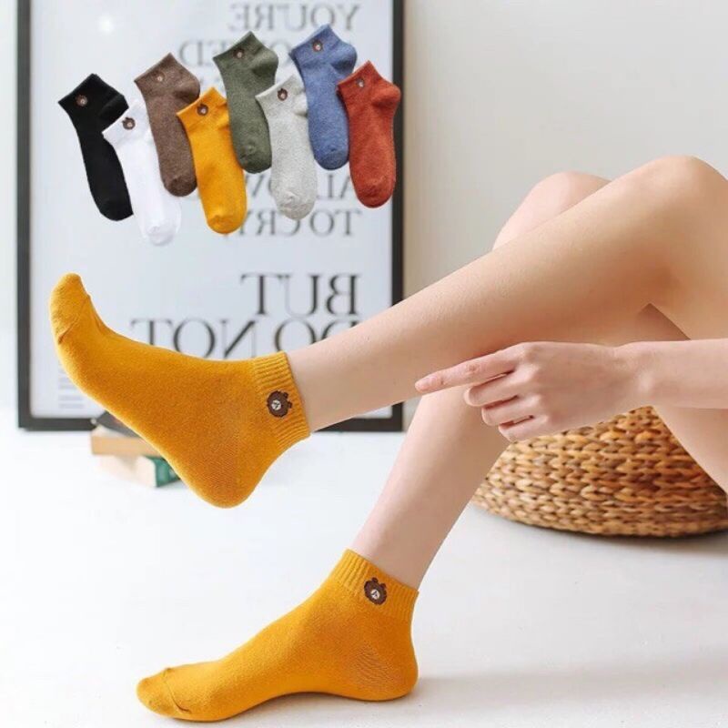 1 đôi vớ , tất cổ ngắn hình con gấu