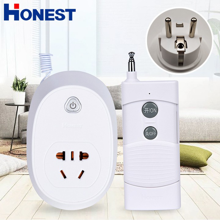 Ổ cắm điều khiển từ xa công suất lớn honest ht-6805w 220v/30a 1000m, công tắc điều khiển từ xa