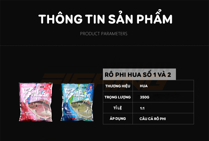 Mồi Hua chuyên câu Rô Phi số 1 và 2