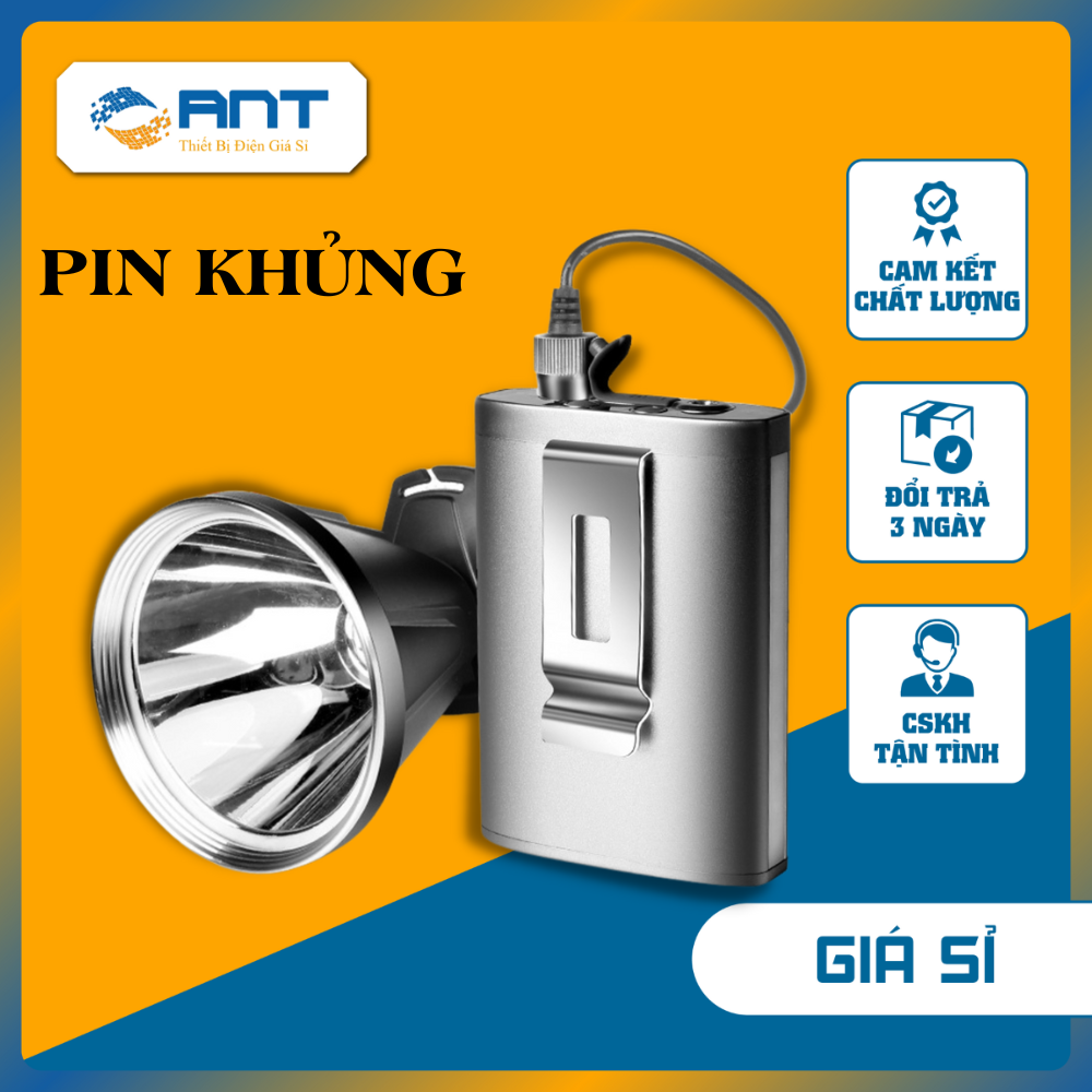 Đèn pin đội đầu siêu sáng chống nước, pin rời kèm đèn chiếu sáng