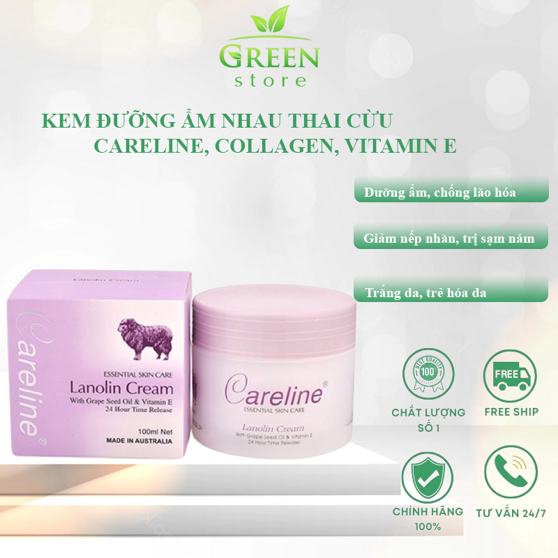 Kem dưỡng da dưỡng ẩm kem cừu úc careline chính hãng 100ml