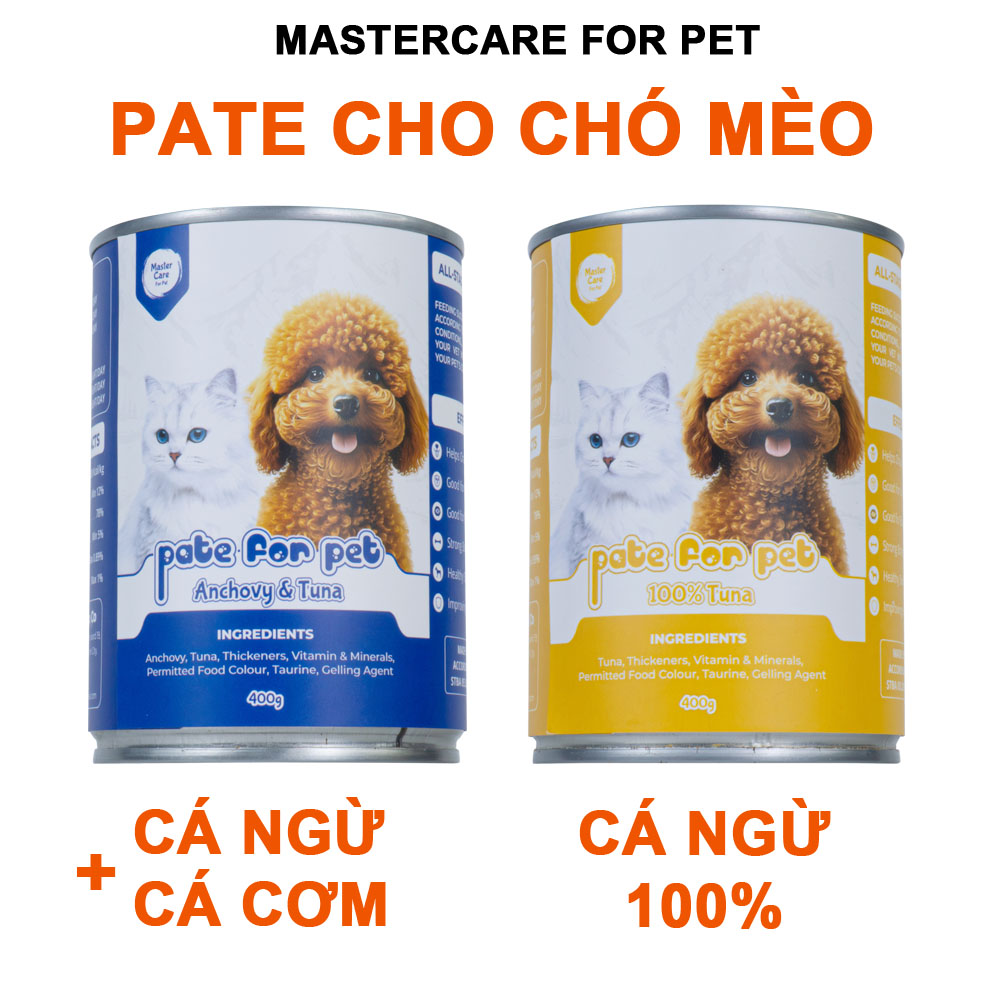 Pate cho mèo, chó lon 400g - pate dinh dưỡng cho mèo, cún - mastercare for pet