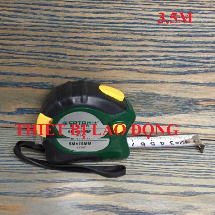 Thước cuốn thép có đèn led 3.5m sata 91346