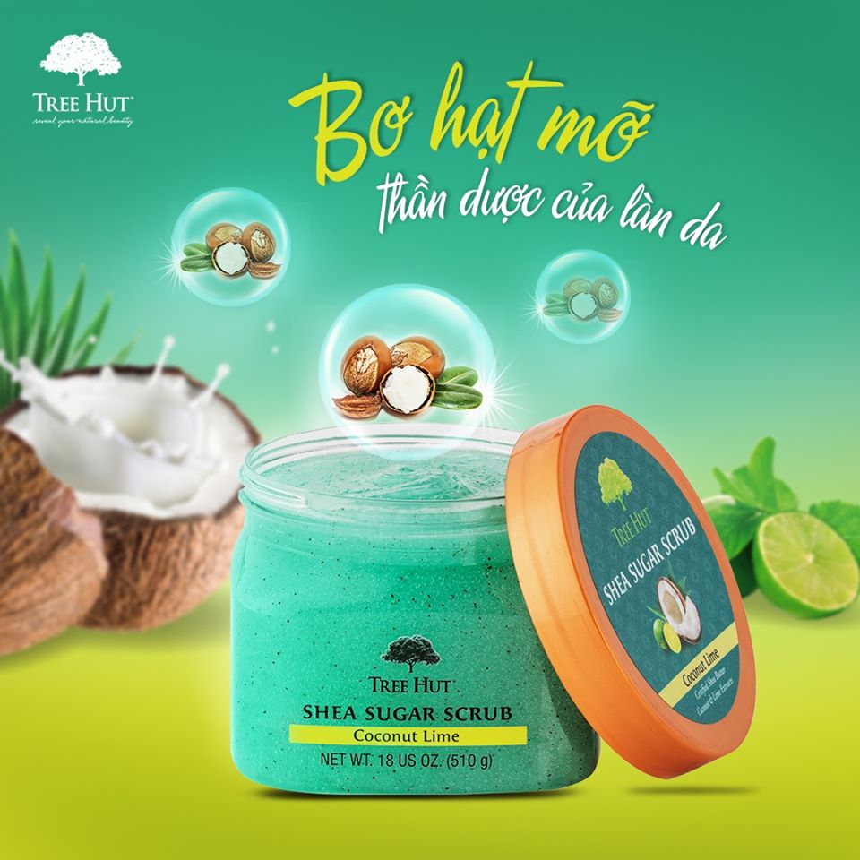 [HCM]Tẩy Tế Bào Chết Toàn Thân Tree Hut Shea Sugar Scrub – Coconut Lime (510g)