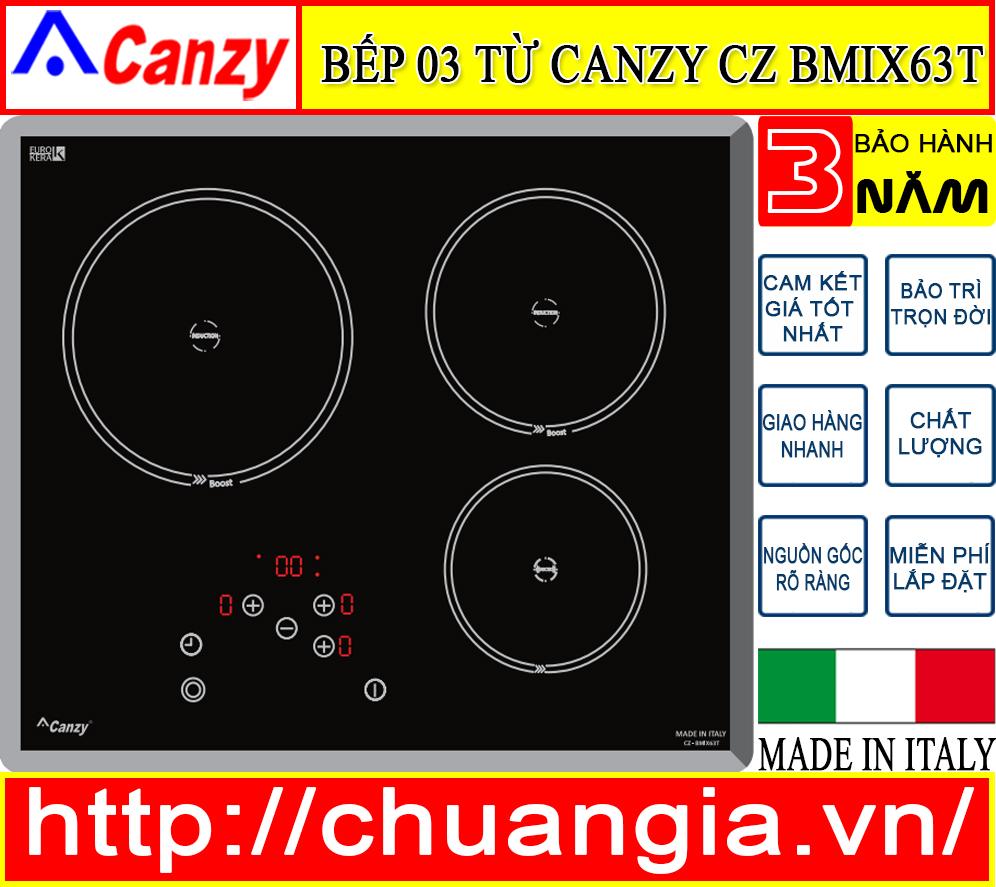 Bếp Từ Canzy CZ BMIX63T MADE IN ITALY. Bếp từ canzy, bếp từ 3, bếp từ vuông, bếp từ âm.