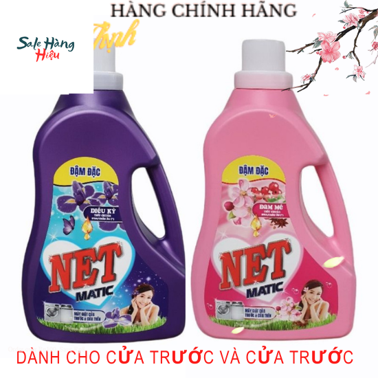 Nước giặt NET Matic 3.3kg/can  Hương Diệu Kỳ Đậm đặc- Dành cho máy giặt cửa trước