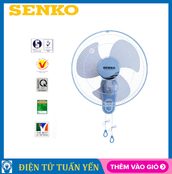 Quạt treo tường 2 dây senko tc1688 công suất 47w, sải cánh 39cm, mẫu mới 2022 - hàng chính hãng