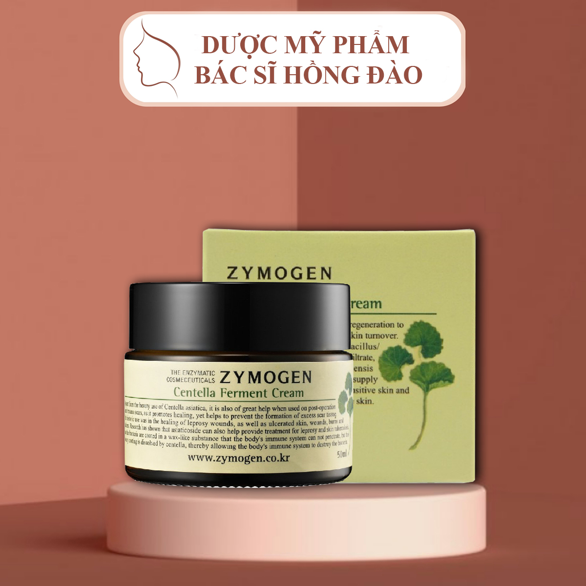 [ CHÍNH HÃNG ] Kem Dưỡng Da Rau Má Zymogen Centella Ferment Cream 50ml Ngừa Mụn, Tái Tạo Da, Mờ Thâm, Lành Sẹo