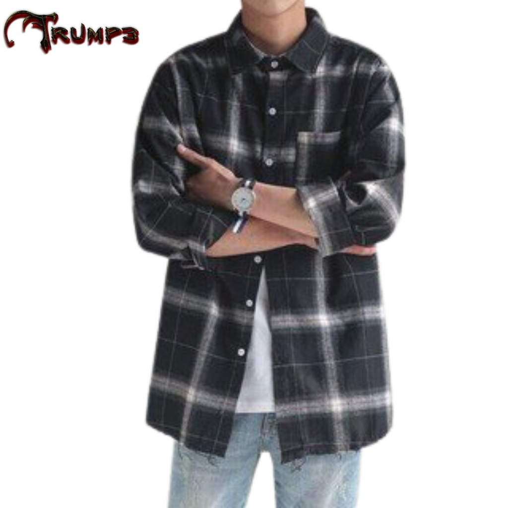 Áo khoác sơ mi nam unisex phối sọc caro full 2 màu cơ bản (đen trắng) trump3, cam kết hàng đúng mô tả, chất lượng đảm bảo an toàn đến sức khỏe người sử dụng, đa dạng mẫu mã