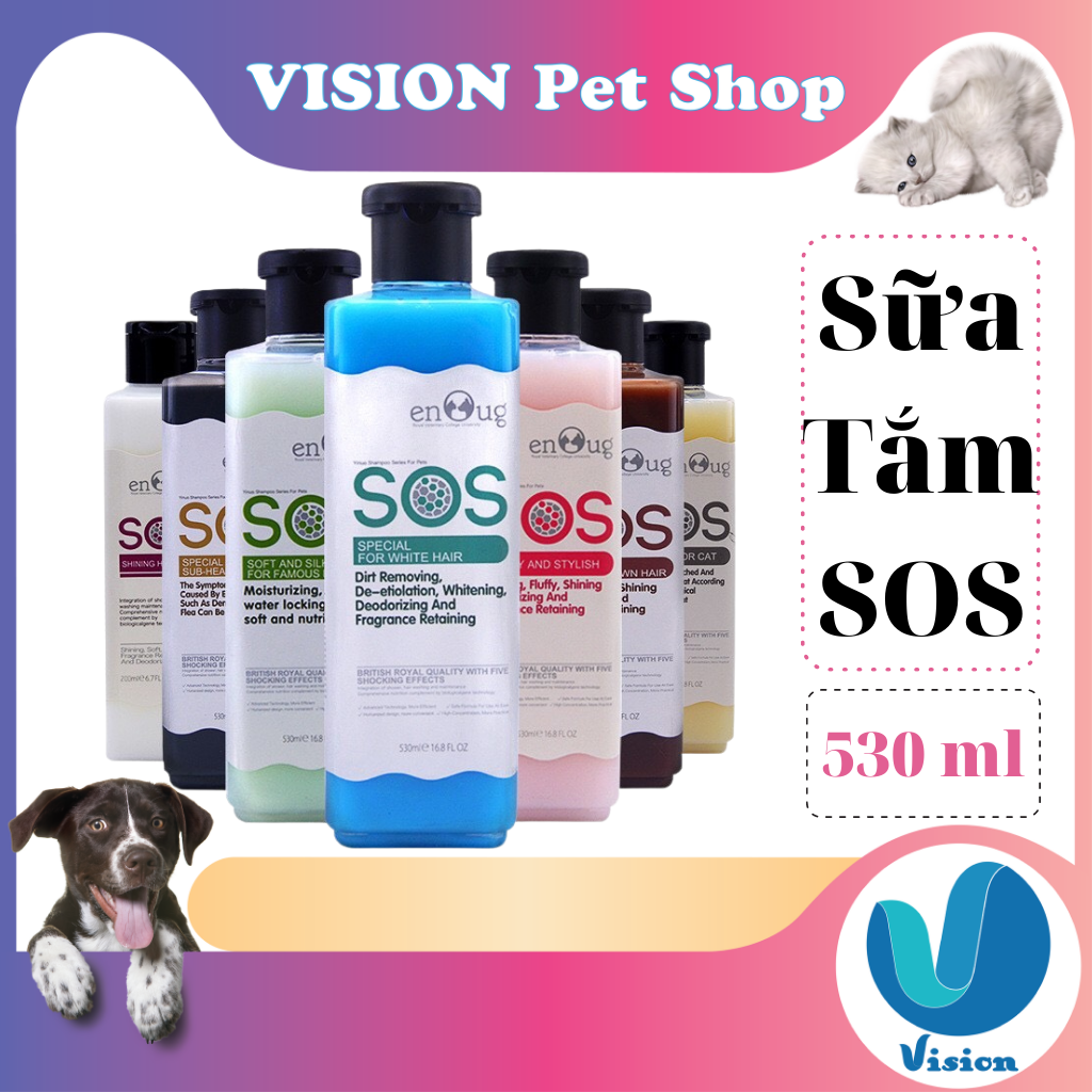 Sữa tắm chó mèo sos 530ml - sữa tắm thú cưng cao cấp