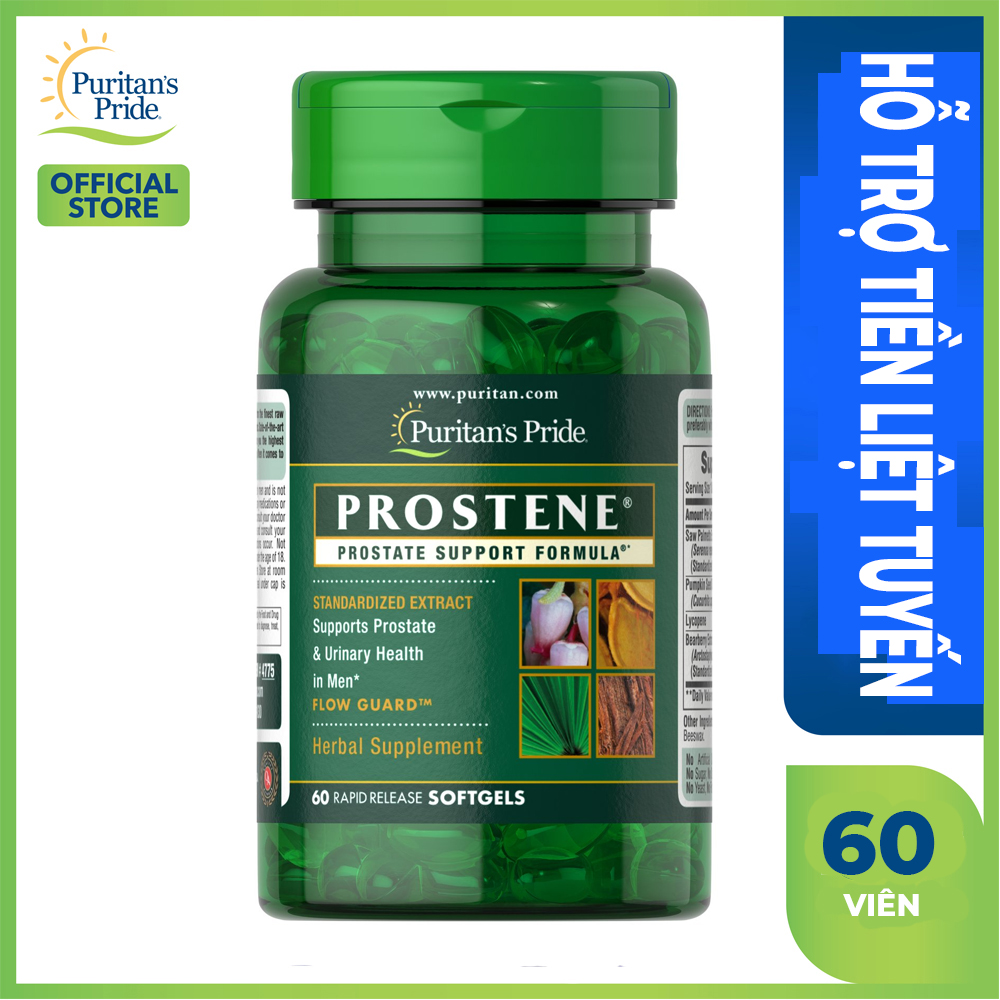 Viên uống hỗ trợ tiền liệt tuyến, giảm tiểu dắt, tiểu đêm Puritan's Pride Premium Prostene Prostate Support Formula 60 viên