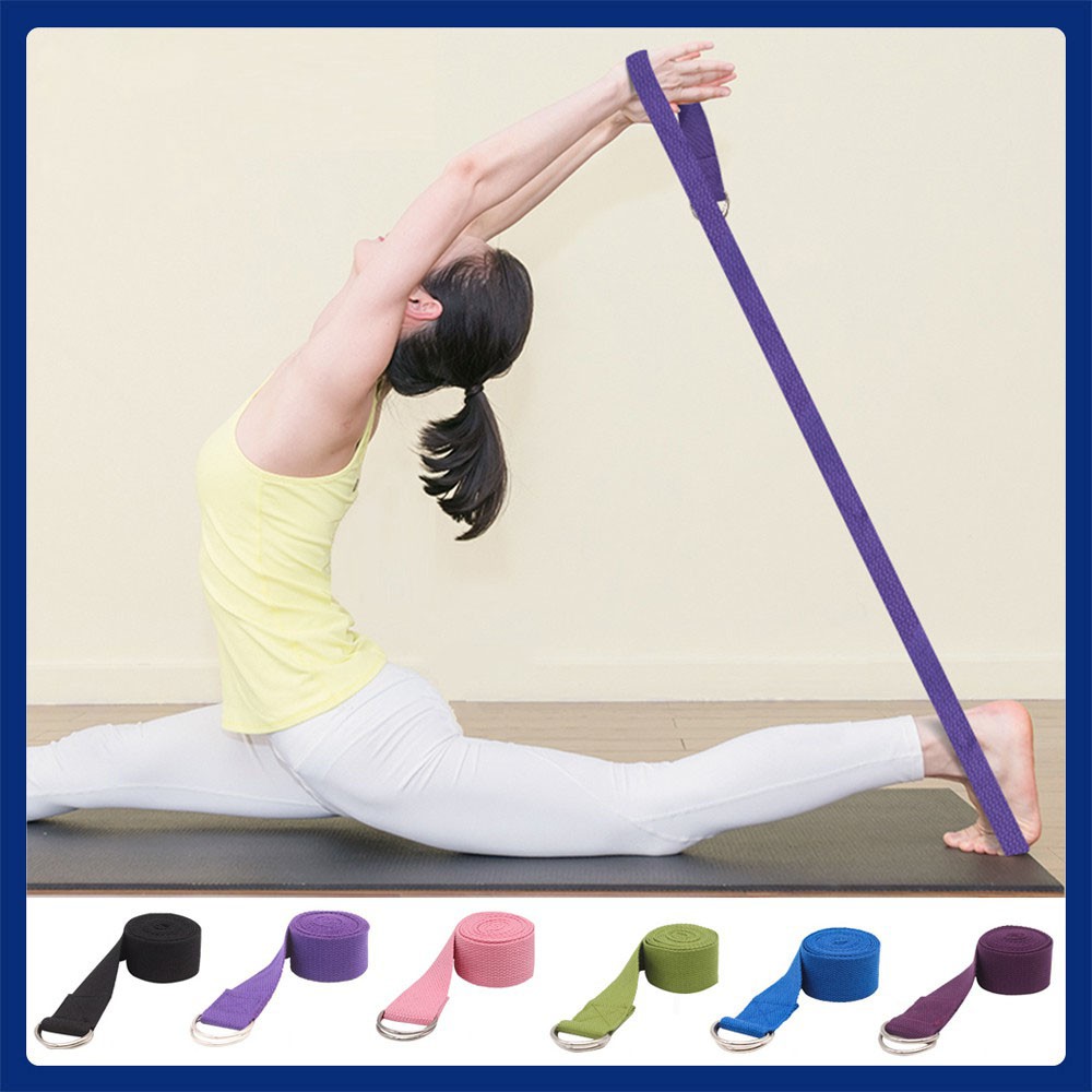 Dây đai tập Yoga Cotton dài 1,8m x 3,8cm hỗ trợ kéo dãn chân tay uốn người tập Yoga YO20