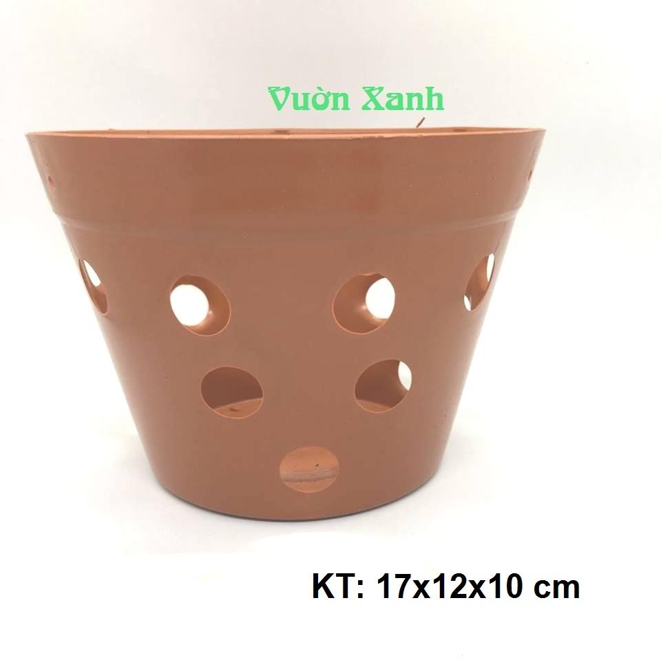 Combo 5 chậu nhựa giả đất kt 17 x 12x10 cm