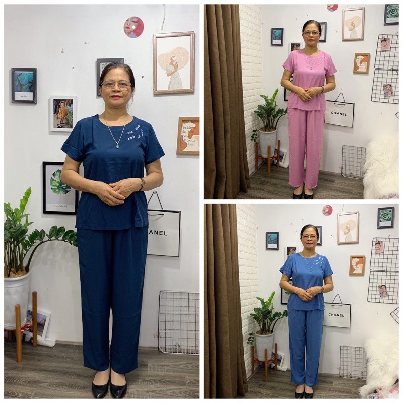 💥bộ lanh thêu cao cấp trung niên 💥bộ tặng mẹ vải tole việt thắng