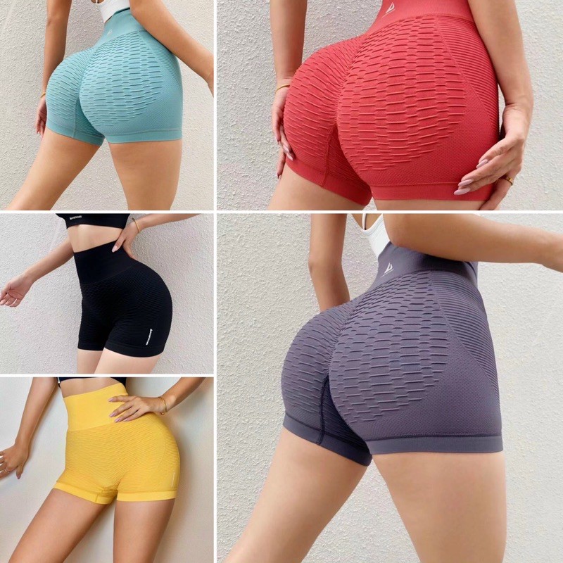Quần đùi tập gym yoga gel bụng, chun mông NaQi 254 tôn dáng hoạ tiết độc lạ