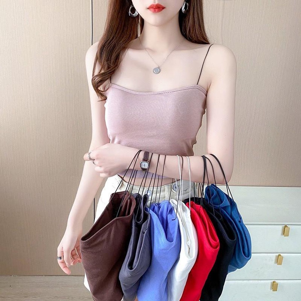 Áo lót nữ, áo bra cotton dây mảnh dáng lửng - bra 2055