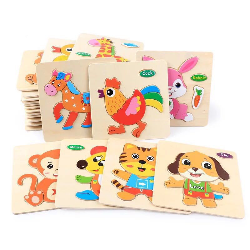 Combo 5 Tranh ghép hình 3D bằng gỗ