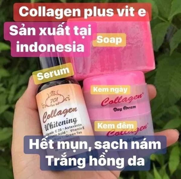COMBO SERUM  VÀ KEM COLLAGEN PLUS VIT E dành cho da nám tàn nhang
