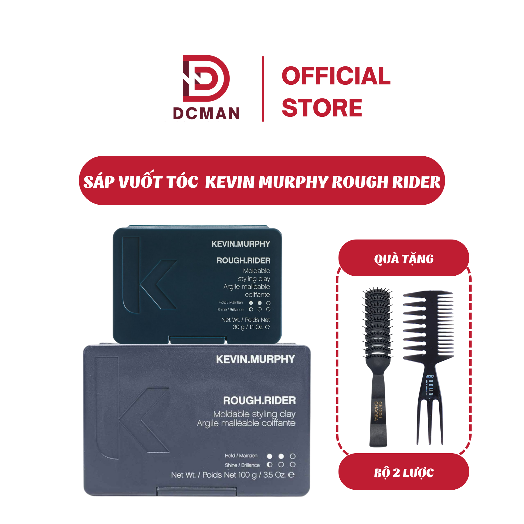 Sáp Vuốt Tóc Nam Kevin Murphy Rough Rider 30G/100G Chính Hãng, Dành cho tóc Trung Bình, Dày, Dầu Bết