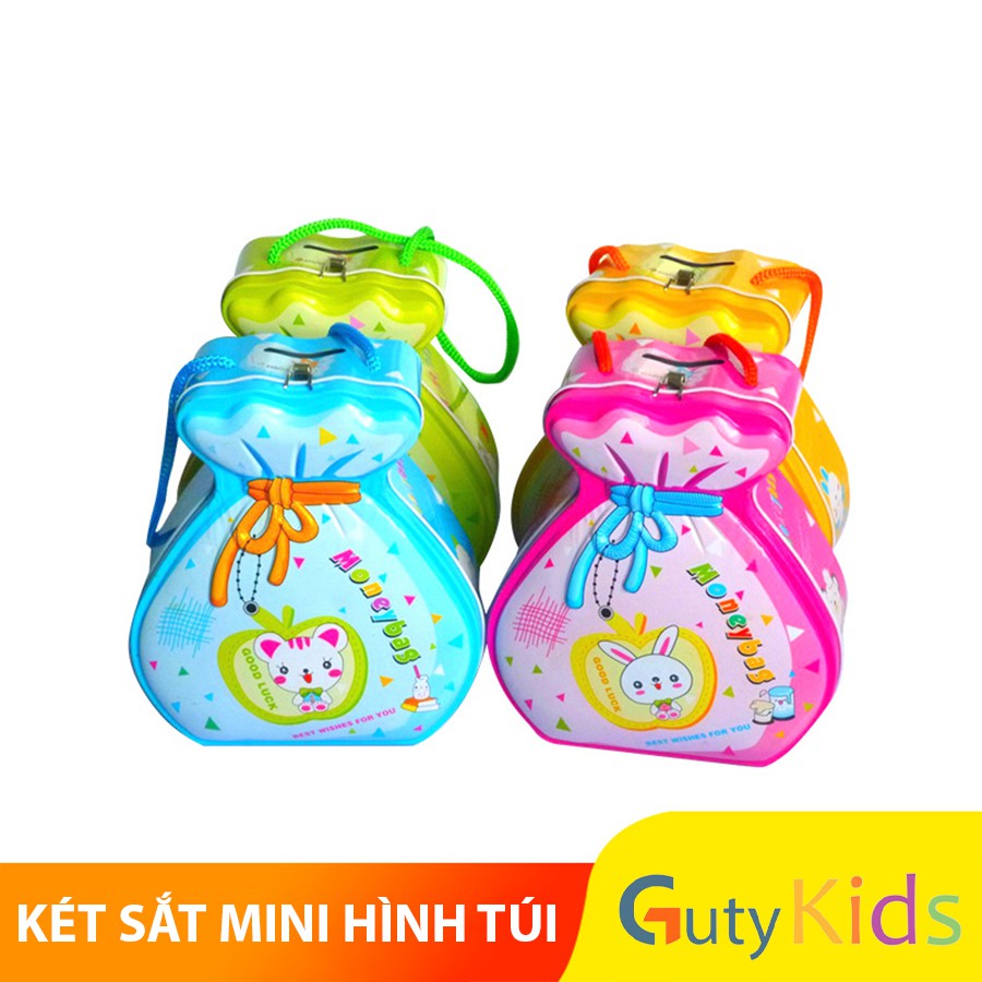 Két sắt mini đựng tiền hình túi xinh xắn cho bé, Ống heo tiết kiệm tiền có khóa siêu yêu ( Giao Màu Ngẫu Nhiên )