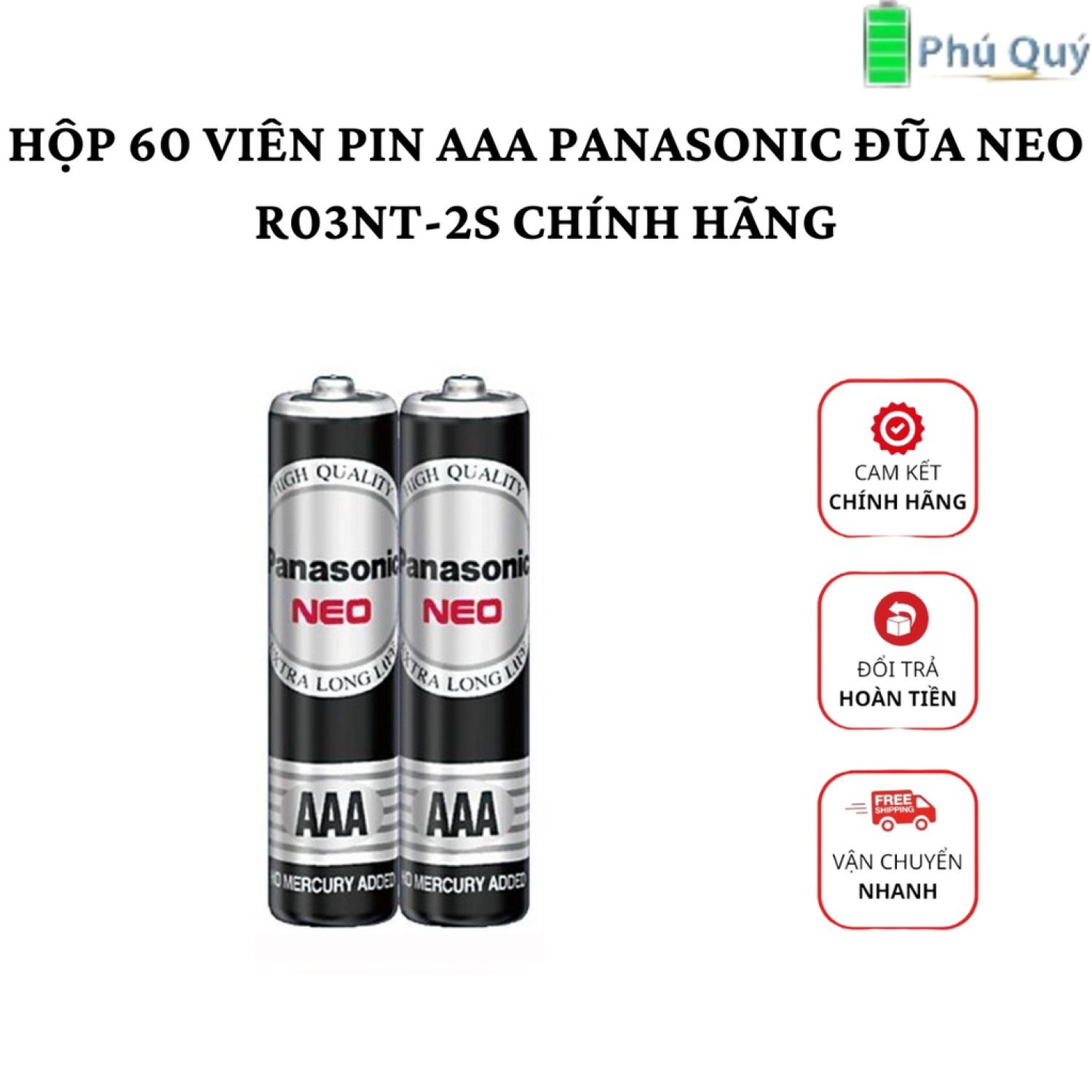 Hộp 60 viên pin aaa panasonic đũa neo r03nt-2s chính hãng