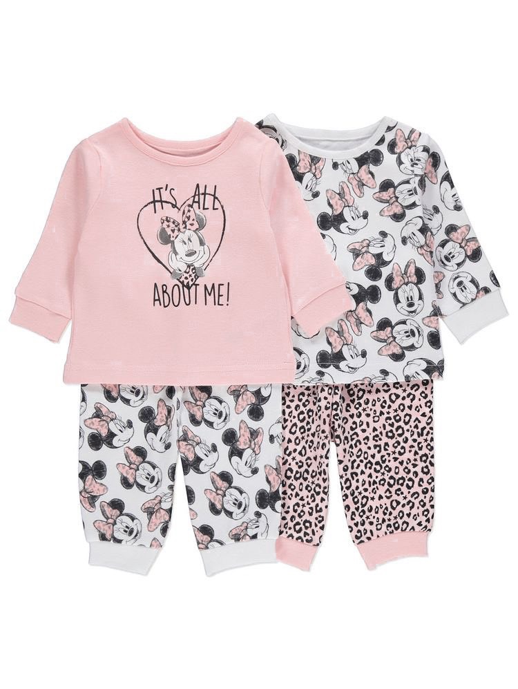 Bộ mickey hồng bé gái ♡ bộ cotton dài tay bé gái ♡ bộ hm minnie xuất dư mùa đông