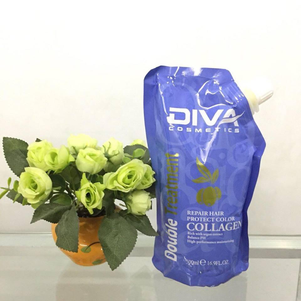 Diva - dầu hấp ủ dưỡng ẩm phục hồi siêu mềm mượt diva collagen 500ml alya