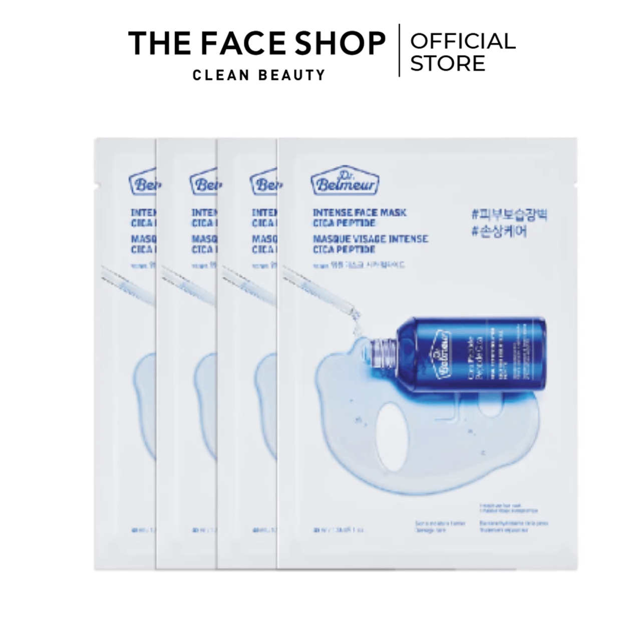 Combo 4 mặt nạ làm săn chắc da the face shop dr.belmeur intense mask cica peptide 40ml