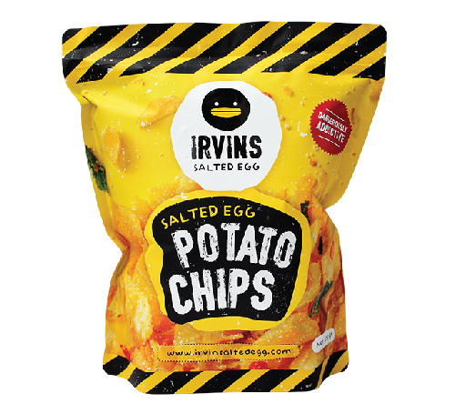 Snack khoai tây không cay lắc trứng muối irvins gói nhỏ 105g