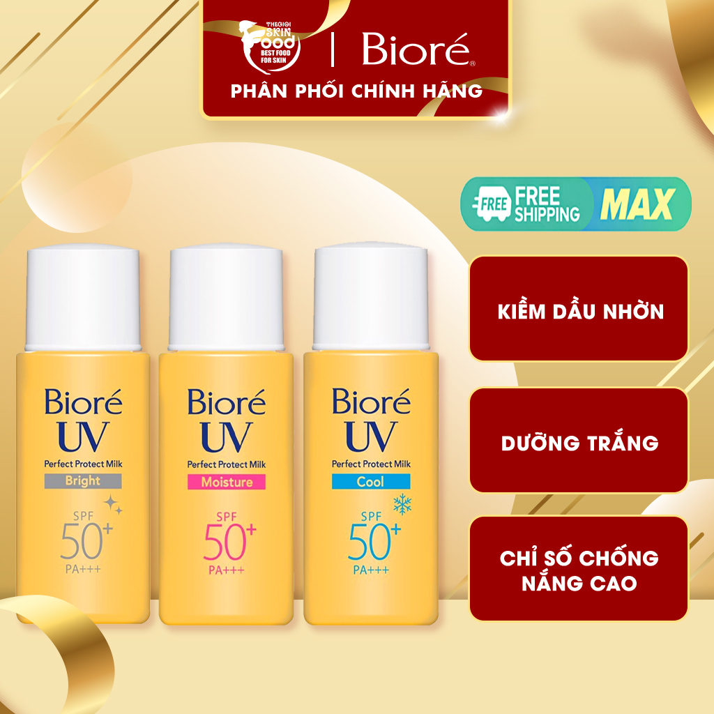 Sữa chống nắng bioré uv perfect protect milk spf50+/pa+++ 25ml