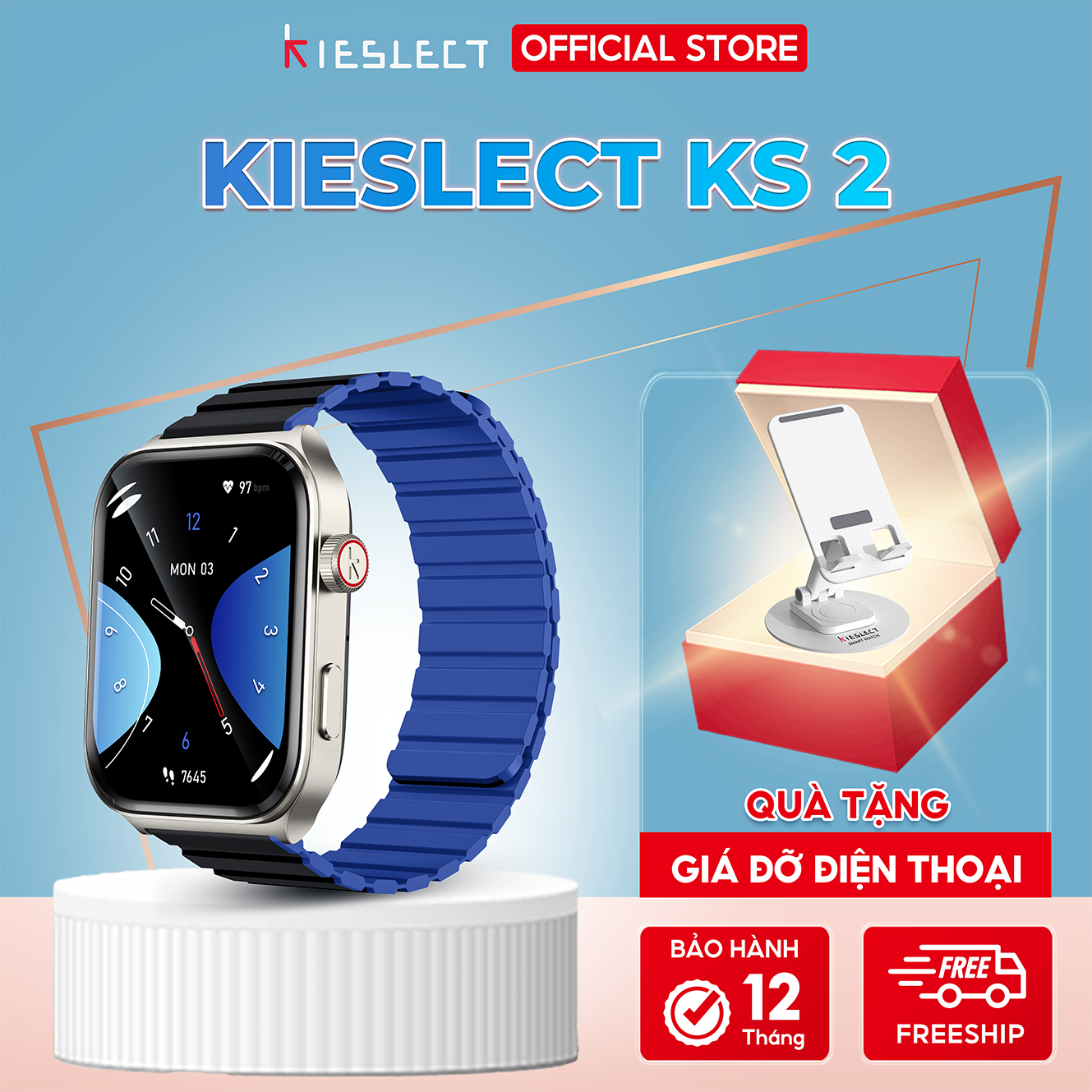 Đồng hồ thông minh kieslect ks 2 | 2.01inch | ultra amoled | 300mah | nghe gọi trực tiếp |hàng chính hãng