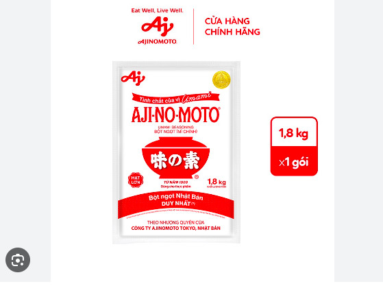 Bột ngọt Ajinomoto hạt lớn gói 1.8kg