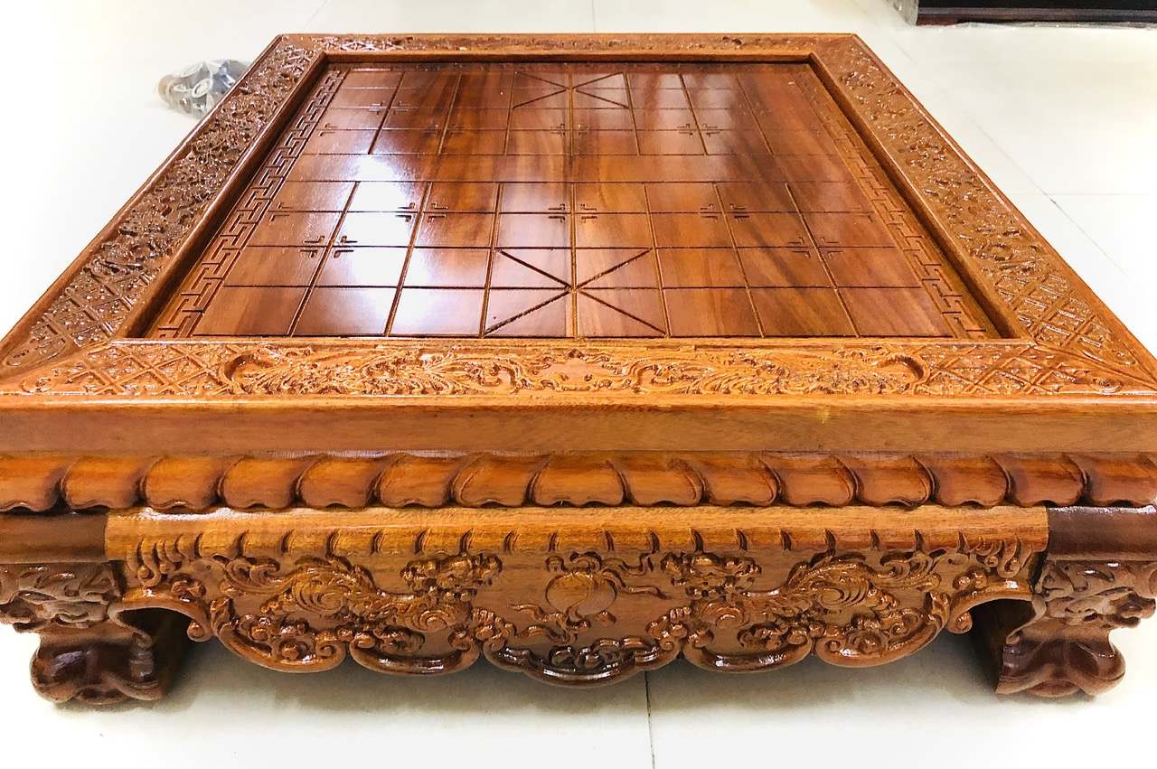 Bàn cờ tướng gỗ gõ cao cấp