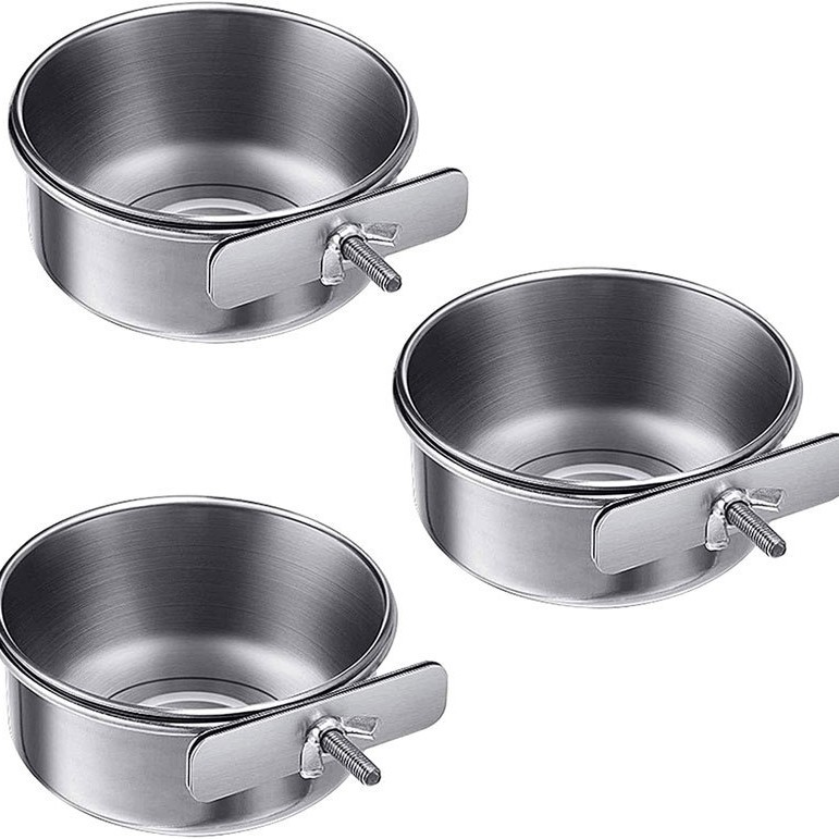High-Quality Imported Stainless Steel with Convenient Cage Mounting for Storing Water and Food for All Types of Parrots - 2