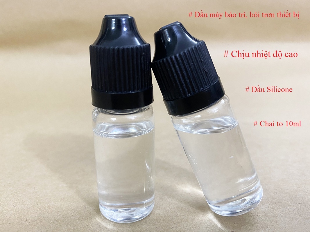 Dầu silicon bôi trơn, bảo trì, chịu nhiệt cao, độ trơn tốt, làm bóng tăng độ đàn hồi cao su, chai to 10ml