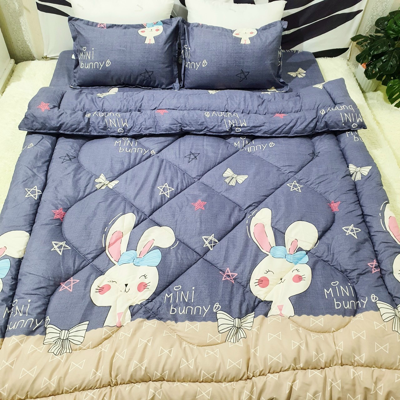 Chăn Phao, Chăn Chần Gòn Siêu Nhẹ Cotton Poly , Hoạ Tiết Dễ Thương