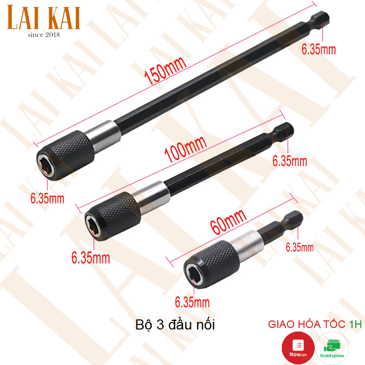 Bộ 3 đầu nối mũi vít tự khóa
